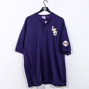 VTG LSU Tigers Louisiana State Shirt XXL Pro Line Henley Made in USA 90s